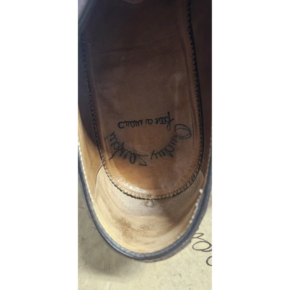 VTG SANTONI Andrea Santoni Italian handmade oxford lacing brown mens 12D